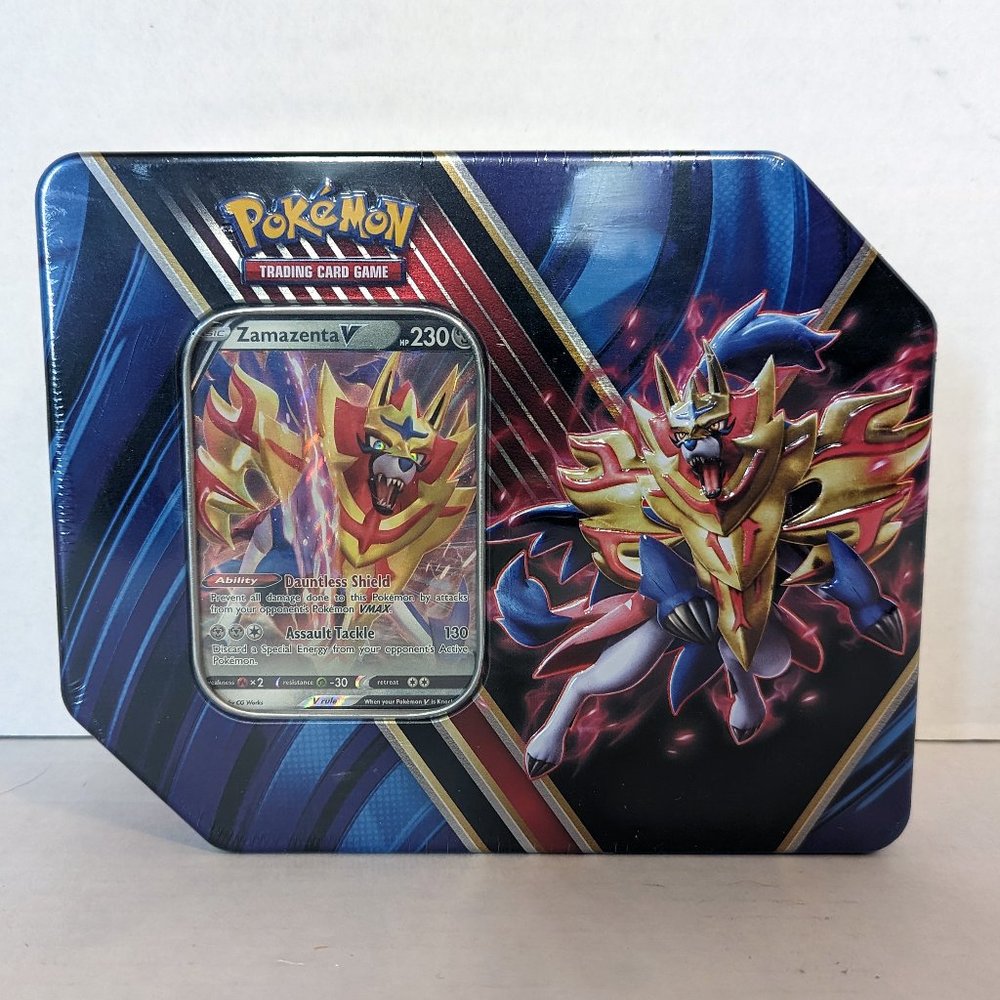 Pokemon Legends of Galar Zamazenta V Card Game Tin - NEW FACTORY SEALED